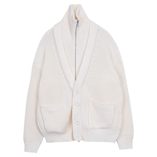 Hualun秋冬季高领毛衣男假两件开衫外套韩版慵懒风休闲百搭针织衫