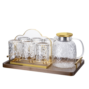 玻璃水杯家用套装待客水具轻奢精致高级感喝水杯子泡绿茶杯花茶杯