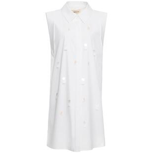 宝姿PORTSPURE女装舒适波嬉度假亮片无袖淡人衬衫连衣裙