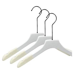 纯白色实木衣架质挂衣撑植绒防滑无痕男女装服装店婚纱童LOGO定制