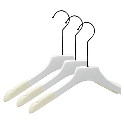 纯白色实木衣架质挂衣撑植绒防滑无痕男女装服装店婚纱童LOGO定制