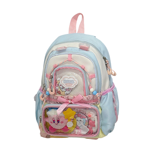 多巴胺撞色初中生小书包高中学生迷你双肩包蝴蝶结荷叶边痛包娃包