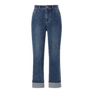 Koradior珂莱蒂尔商场同款2025秋新款撞边设计九分烟管裤牛仔裤女