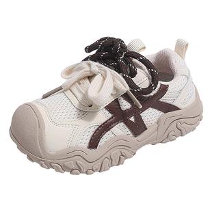 2026春季新款儿童运动鞋户外时尚百搭双系带网面透气男女童休闲鞋