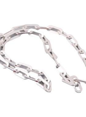 古罗珠宝925银银方片项链素白银