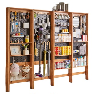 洞洞板置物架墙上玄关超薄极窄实木入户门后落地收纳靠墙芝士薄柜