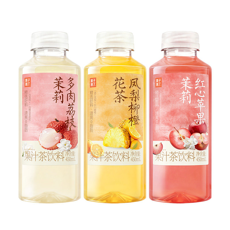 果子熟了果汁茶450ml凤梨柳橙多肉荔枝红心苹果整箱清爽特价饮料 了凤实拍商品图