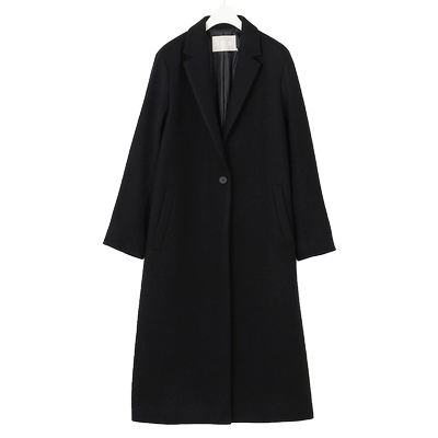 直筒羊毛混纺中长呢大衣商场同款