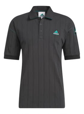 Adidas/阿迪达斯正品达斯高尔夫polo男黑色宽松短袖JW9874