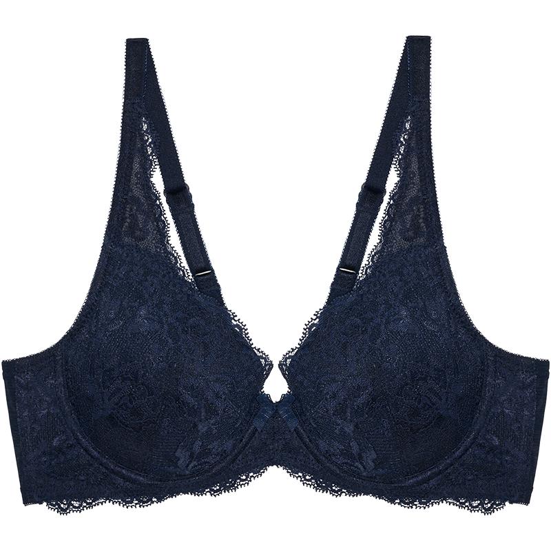 Triumph/黛安芬悠然性感蕾丝U型美背内衣薄款女大胸文胸16-8075