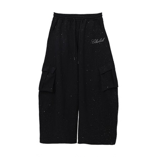 CBXLAB儿童街舞潮牌烫钻亮闪长裤软糯透气嘻哈街头爵士舞工装裤潮