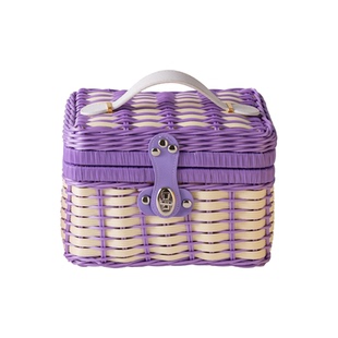 张小锤仿藤编织礼盒手提箱藤编箱结婚礼盒百日满月宝宝礼品盒空盒