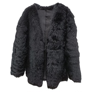 进口原生态托斯卡纳羊皮毛一体男女皮草羊剪绒外套V领羊羔毛冬特