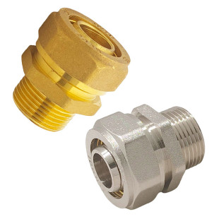 加厚全铜铝塑管配件内丝螺纹直接PERT卡套内牙直接地暖管铜活接头