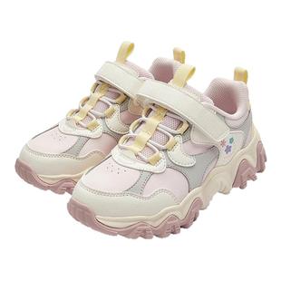 巴拉巴拉儿童运动鞋女童皮面慢跑鞋男童防滑鞋子2026春季新款童鞋