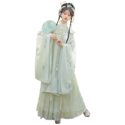 原创汉服女中国风明制长衫云肩