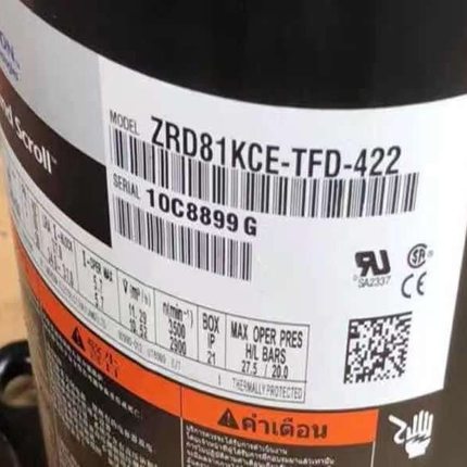 ZRD81KCE-TFD-422适用于谷轮7匹数码涡旋中央空调制冷压缩机
