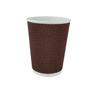 一次咖啡商务热饮双层瓦楞防烫奶茶杯子纸杯咖啡杯一次性