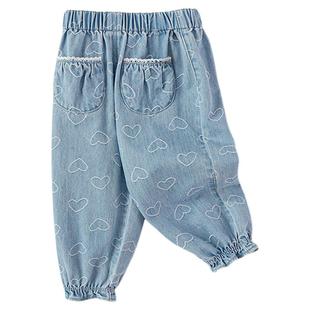 巴拉巴拉宝宝长裤女童牛仔裤2026春季休闲花苞泡泡裤童装儿童裤子