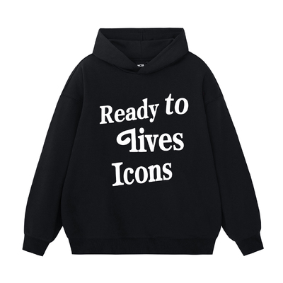 iconslab发泡印花连帽卫衣