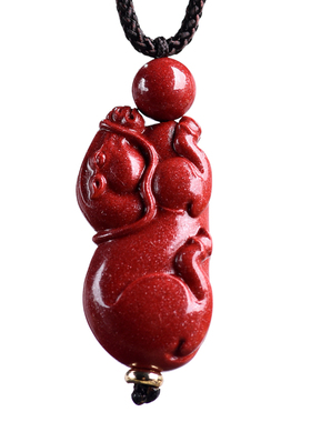 朱砂吊坠男女款生肖属马红色项坠