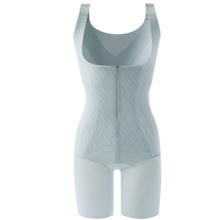 曲线主义超薄凉感拉链无痕塑身连体衣女宽肩带美体收腹提臀塑身衣