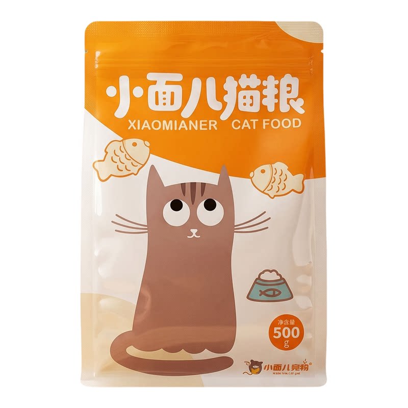 小面儿鱼肉味猫粮500克便携小包