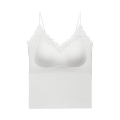 猫人新款蕾丝吊带背心带胸垫内衣