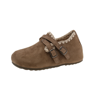 加绒全包复古勃肯鞋女冬季一脚蹬内增高豆豆鞋孕妇保暖二棉鞋34码