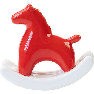 故宫红陶瓷摇摇马茶宠摆件精品可爱小马家居摆件工艺品马年装饰品