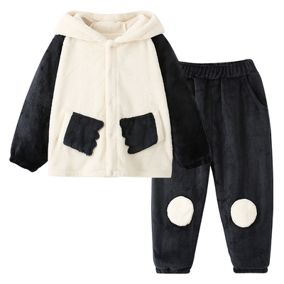 男童女童家居服秋冬季加绒保暖