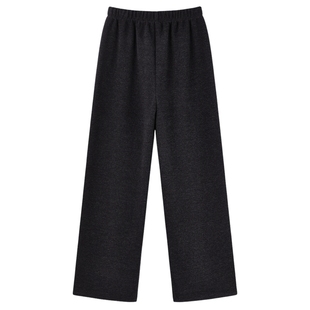 秋水伊人简约磨毛糯米阔腿裤2025年冬季新款慵懒风软糯百搭休闲裤