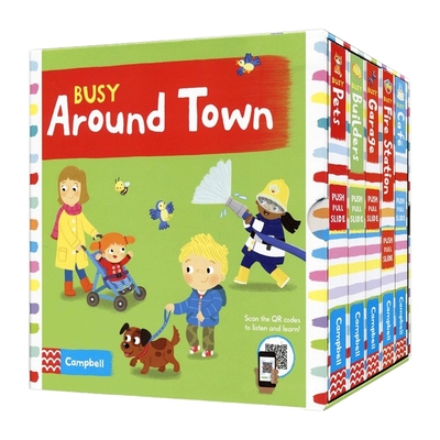 英文原版 Busy Around Town Busy系列 小镇生活5册套装 扫码音频 英文版 进口英语原版书籍儿童图书