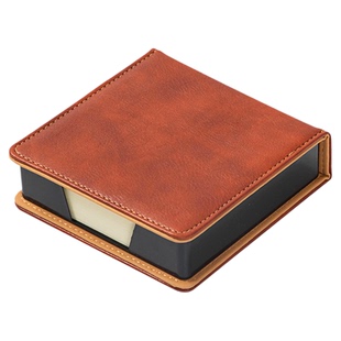 办公便利贴便签盒索引贴纸粘性商务高档皮质正方形皮质桌面彩色空白小纸张备忘无粘性传纸条记事可定制logo