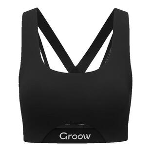 Groow 中高强速干吸湿健身跑步运动瑜伽上衣运动背心女外穿带胸垫