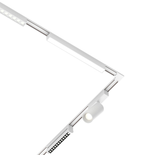 超薄明装磁吸轨道灯白色不吊顶奶油风无主灯客厅照明线条泛光射灯