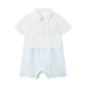 Domiamia短袖连体衣男女宝宝夏薄款衣服婴儿爬服女孩男童外出服