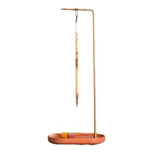 六品堂 怀古毛笔架笔挂实木毛笔书法专用初学者放笔的架子笔托挂架文房四宝摆件挂件复古笔搁花梨木毛笔挂架