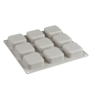 新款9连孔圆角正方形硅胶手工肥皂精油皂糖果模具handsoap molds