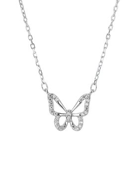 简约碎钻蝴蝶项链女高级感锁骨链