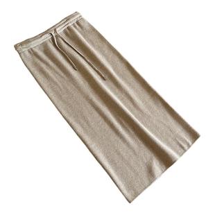 无托腹孕妇针织半身裙女秋冬季加厚中长款小个子孕期开叉直筒裙子