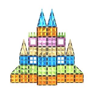 物灵卢卡磁力片小车管道积木便携磁吸轨道车正方形三角形配件磁吸