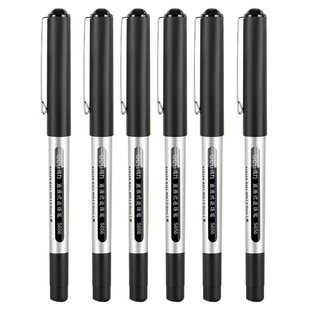 得力直液式走珠笔速干大容量直液笔黑色办公室签字考试专用中性笔子弹头针管型水性笔圆珠碳素笔官方旗舰正品