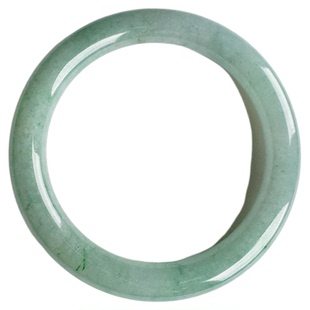 翡翠林 缅甸天然冰种阳绿圆条翡翠手镯58 正品A货满绿玉镯无纹裂