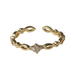 925纯银时尚个性戒指女轻奢ins简约小众设计感指环食指开口可调节