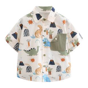 男童夏季衬衫单件2026新款儿童装短袖夏款痞帅气男宝宝夏季衬衫潮