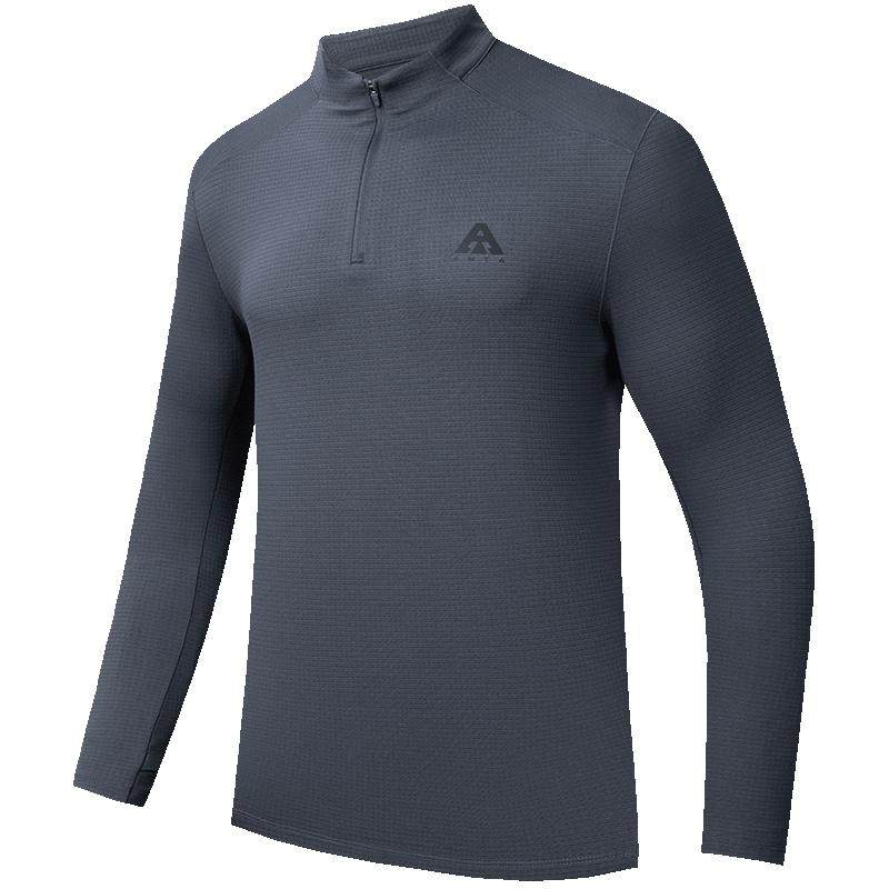 安踏大地之壳户外长袖T恤衫男款冲锋衣内搭登山徒步保暖运动上衣