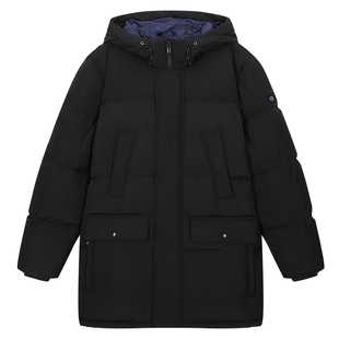 Champion冠军羽绒服男冬季新款保暖连帽外套纯色简约潮加厚女秋季