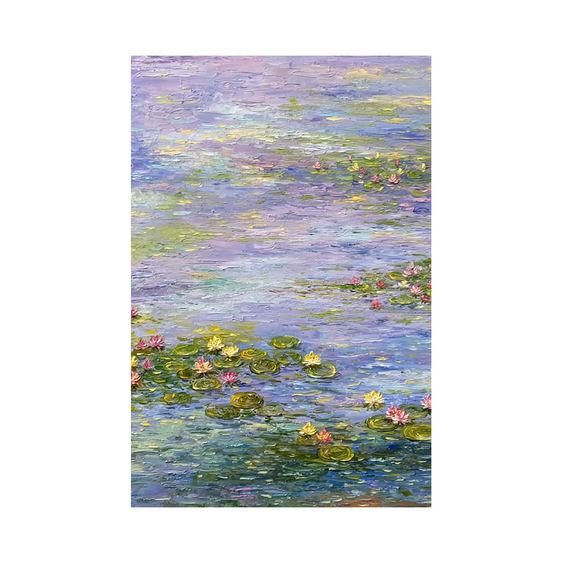白鹿艺术纯手绘油画莫奈名画睡莲