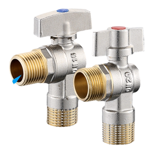 大流量三角阀全铜冷热水热水器燃气4分6分球阀球芯止水大通量开关